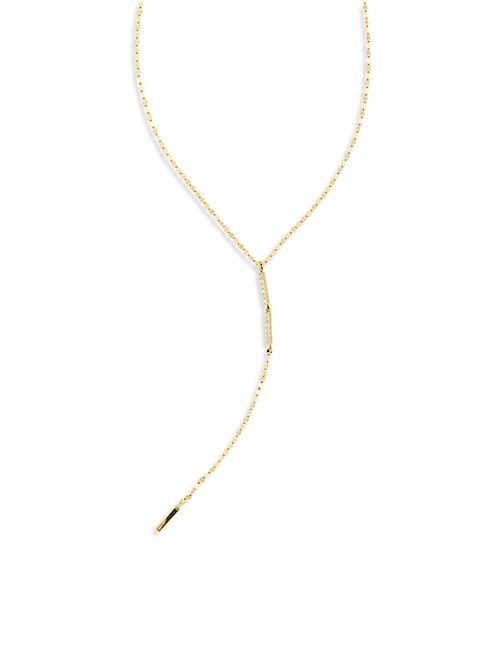 LANA JEWELRY - Flawless Vol. 6 Diamond & 14K Yellow Gold Bar Lariat Necklace