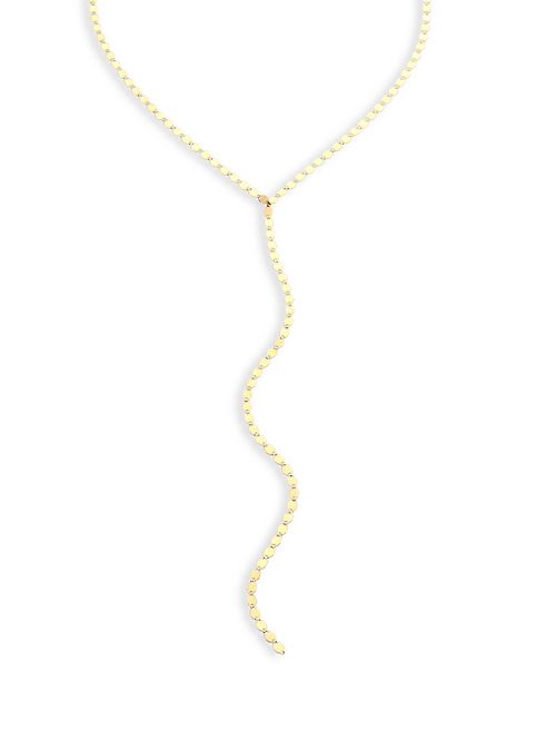 LANA JEWELRY - Bond 14K Yellow Gold Long Nude Lariat Necklace