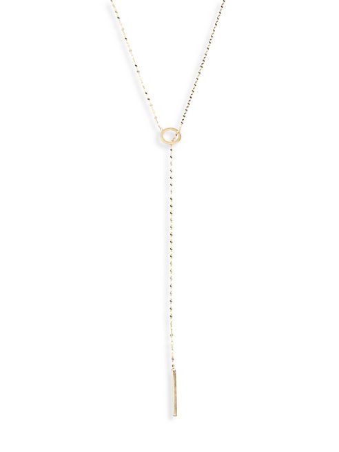 LANA JEWELRY - Bond 14K Yellow Gold Long Circle Lariat Necklace