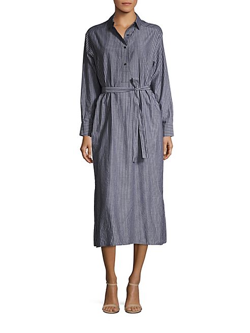 Vince - Striped Cotton Shirtdress