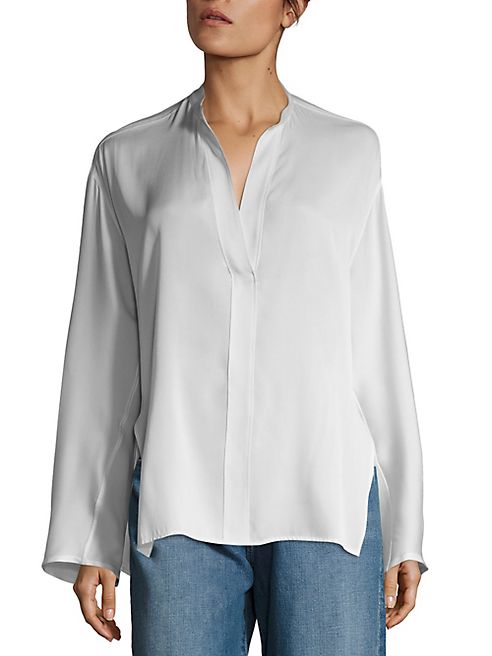 Vince - Stand Collar Silk Blouse