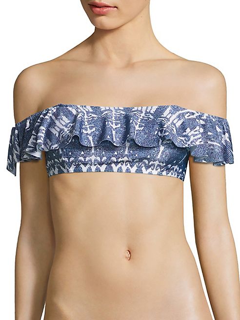 Suboo - New Romantics Ikat Lover Ruffled Bikini Top