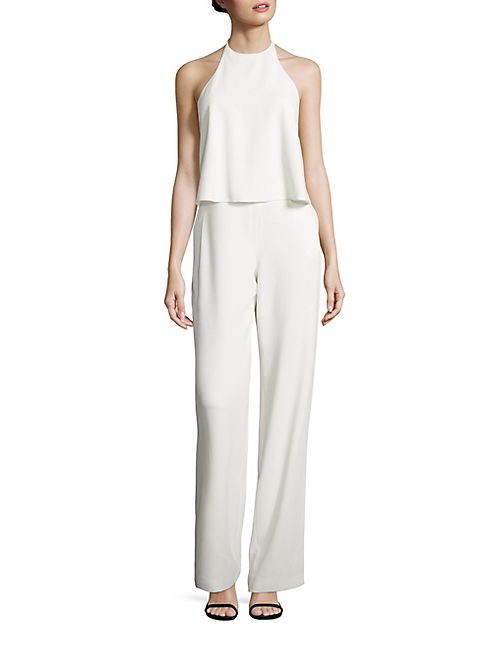 Halston Heritage - Backless Halter Neck Jumpsuit