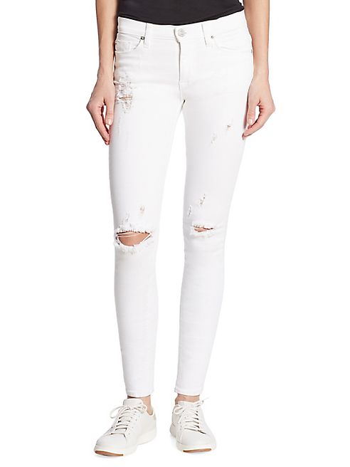 Hudson - Nico Mid-Rise Super Skinny Strife Jeans