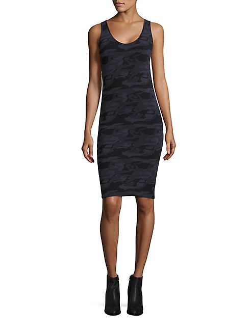 MONROW - Sleeveless Camouflage Bodycon Dress