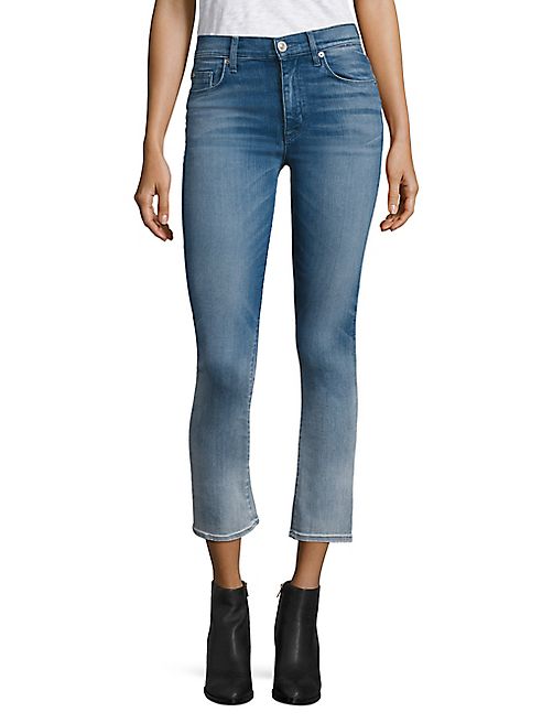 Hudson - Harper Ombré High-Rise Cropped Flared Jeans