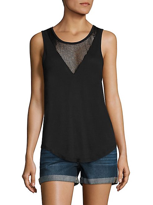 PAIGE - Briley Mesh Inset Top