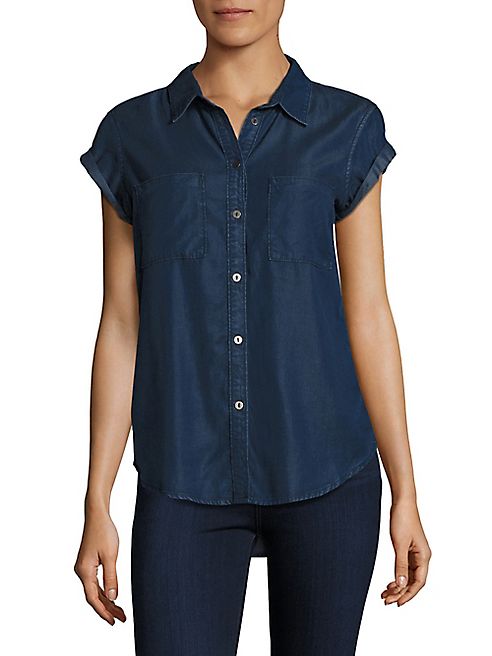 PAIGE - Mila Rinsed Chambray Blouse