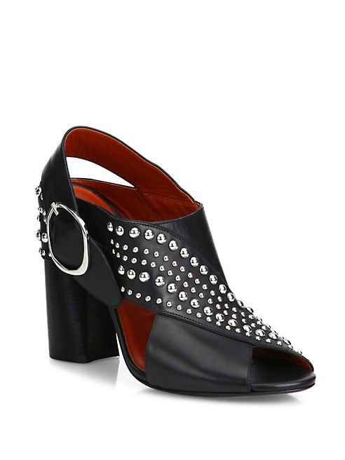 3.1 Phillip Lim - Patsy Studded Crisscross Leather Block Heel Slingback Sandals