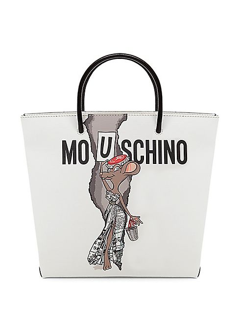 Moschino - Graphic Faux-Leather Shopping Bag