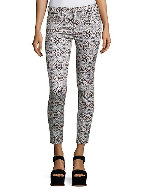 7 For All Mankind - Printed Skinny Ankle Jeans