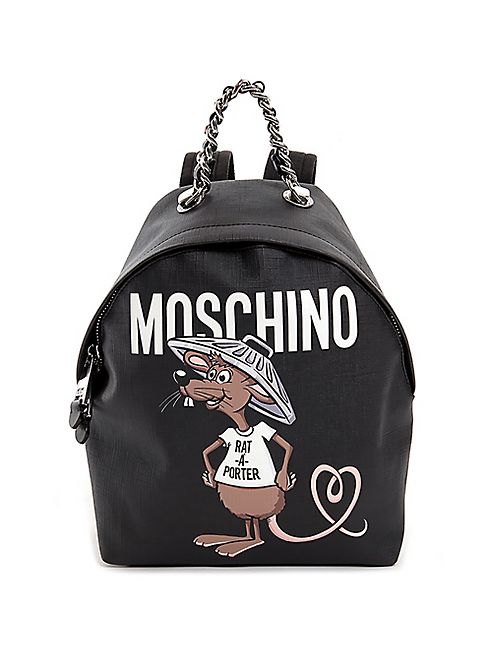 Moschino - Slogan Faux-Leather Backpack