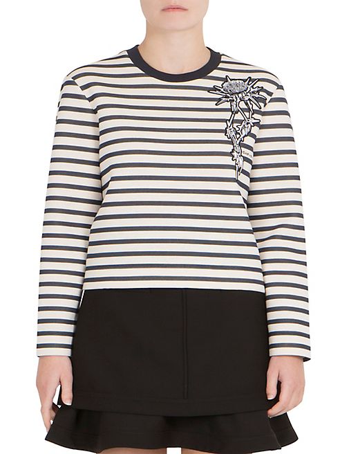 Carven - Patch Striped Cotton Sweatshirt