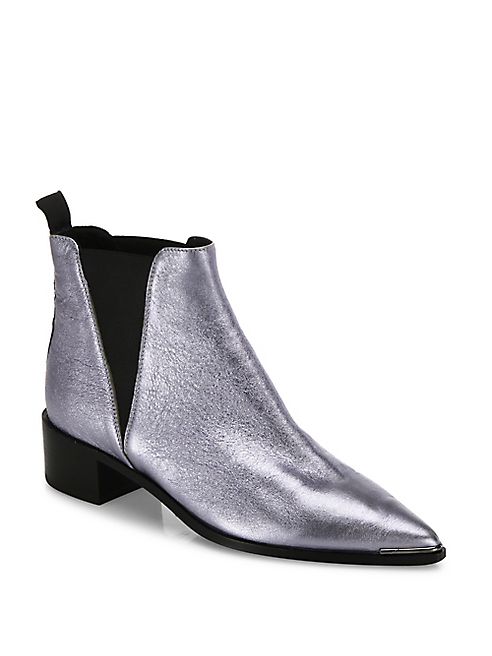 Acne Studios - ensen Space Metallic Leather Metal-Tip Booties