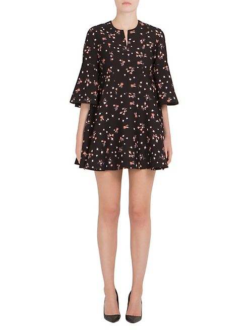 Carven - Printed Bell Sleeve Dress