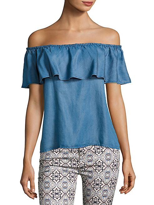 7 For All Mankind - Ruffled Chambray Blouse