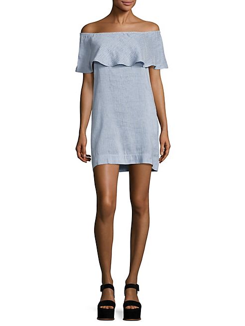 7 For All Mankind - Chambray Off-the-Shoulder Dress