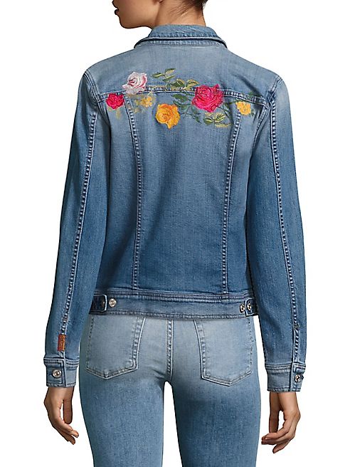 7 For All Mankind - Trucker Embroidered Denim Jacket