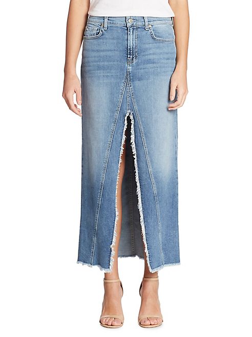 7 For All Mankind - Slit Denim Maxi Skirt