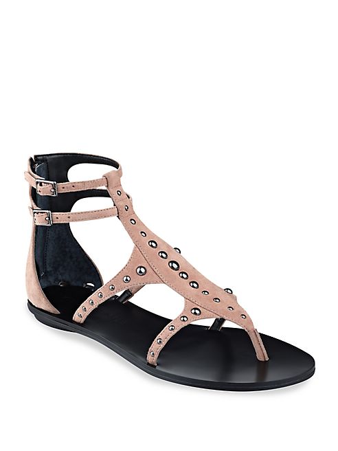 KENDALL + KYLIE - Fayth Studded Suede Ankle Strap Sandals