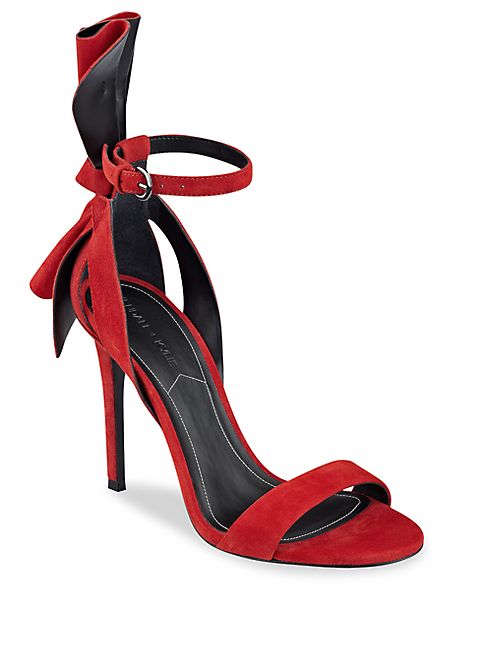 KENDALL + KYLIE - Eve Ruffled Suede Ankle Strap Sandals