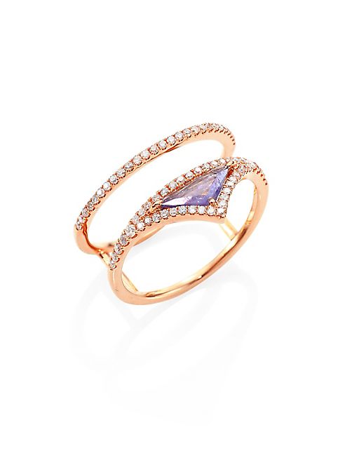 Meira T - Diamond, Tanzanite & 14K Rose Gold Ring