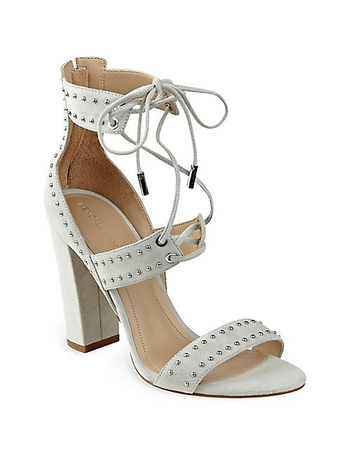 KENDALL + KYLIE - Dawn Studded Suede Lace-Up Sandals