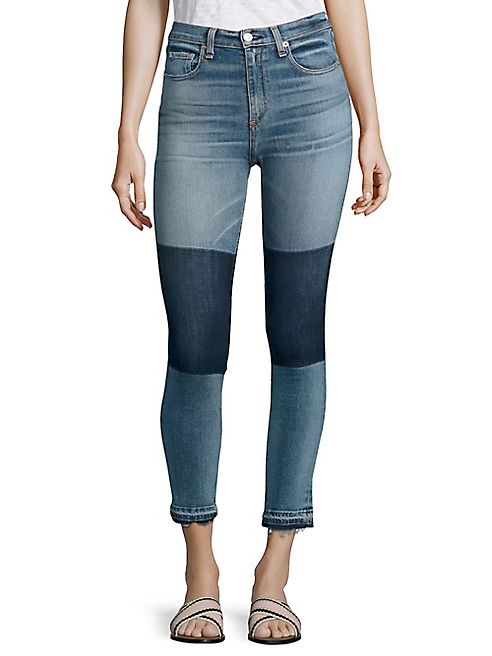 rag & bone/JEAN - Dive Colorblock High-Rise Capri Jeans/Olana