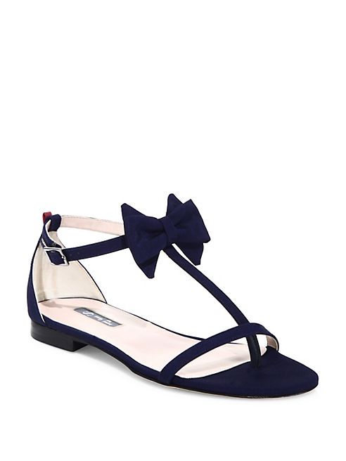 SJP by Sarah Jessica Parker - Tots Bow-Detail Flat T-Strap Sandals