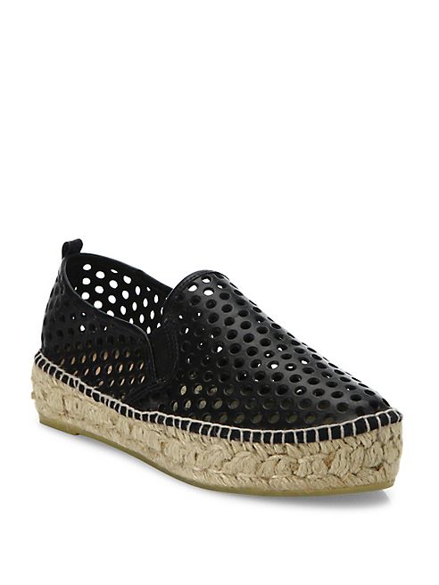 Loeffler Randall - Rowan Perforated Vachetta Leather Platform Espadrille Sneakers