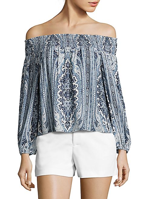 Alice + Olivia - Viola Smocked Off-the-Shoulder Top