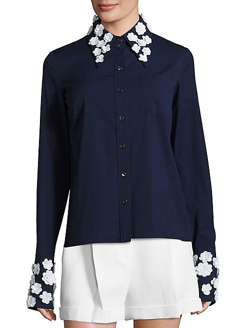 Michael Kors Collection - Floral Button Front Shirt