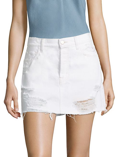 J BRAND - Bonny Distressed Denim Mini Skirt