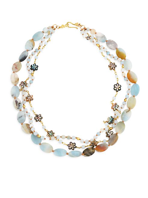 Chan Luu - Three-Strand Amazonite & Abalone Necklace