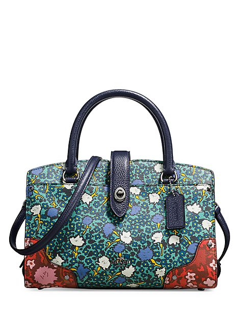 COACH - Mercer 24 Multi Floral-Print Leather Satchel