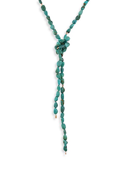 GINETTE NY - Fallen Sky 18K Rose Gold & Turquoise Sautoir Necklace/53