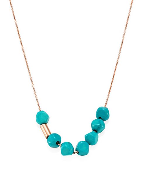 GINETTE NY - Fallen Sky Turquoise & 18K Rose Gold Necklace