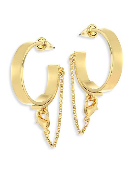 Eddie Borgo - Thin Safety Chain Hoop Earrings/1.75