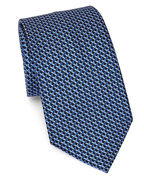 Ermenegildo Zegna - 3D Cube Print Silk Tie