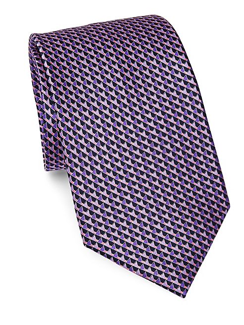 Ermenegildo Zegna - 3D Cube Print Silk Tie