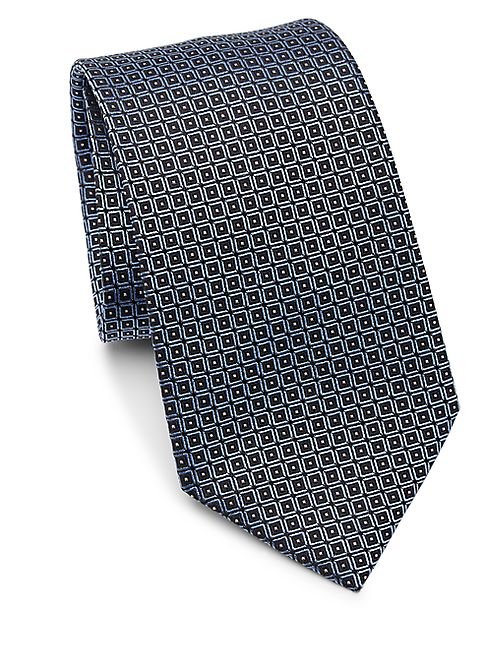 Ermenegildo Zegna - Rounded Square Print Silk Tie