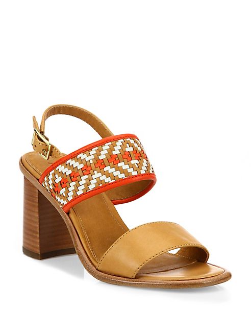 Frye - Amy Woven Leather Block Heel Sandals