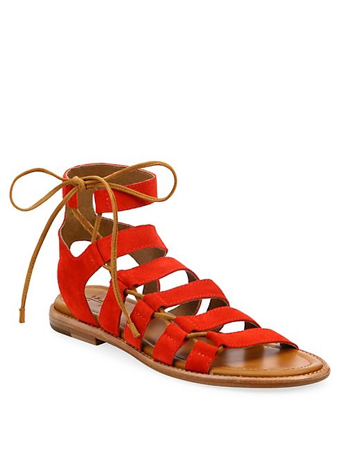 Frye - Blair Side Lace-Up Suede Sandals