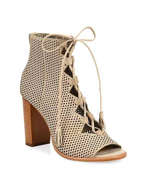 Frye - Gabby Perforated Ghillie Lace-Up Nubuck Sandals