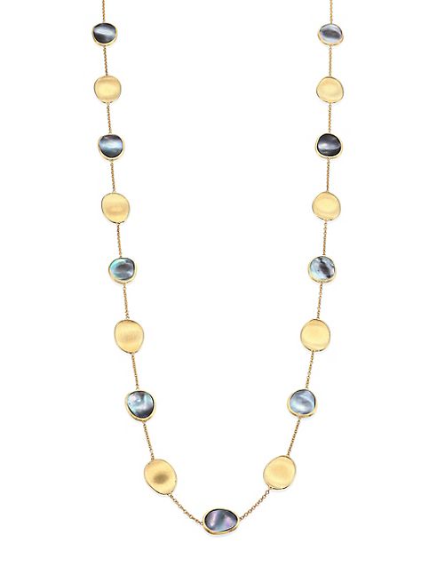 Marco Bicego - Lunaria Black Mother-Of-Pearl & 18K Yellow Gold Long Necklace/36