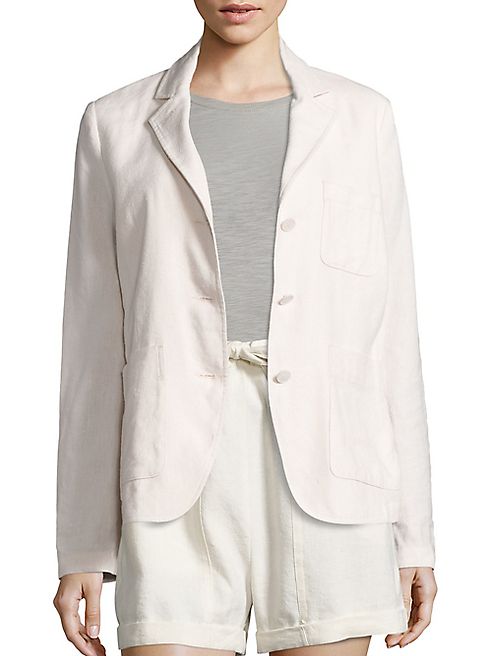 Vince - Linen & Silk Blend Three-Button Blazer