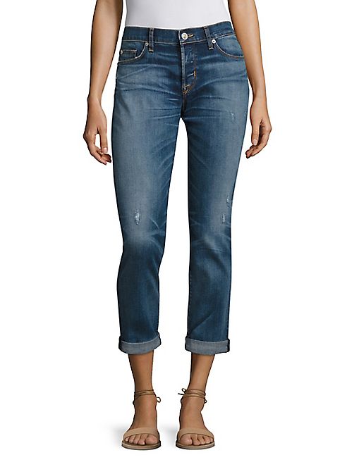 Hudson - Riley Rolled Cropped Straight-Leg Jeans