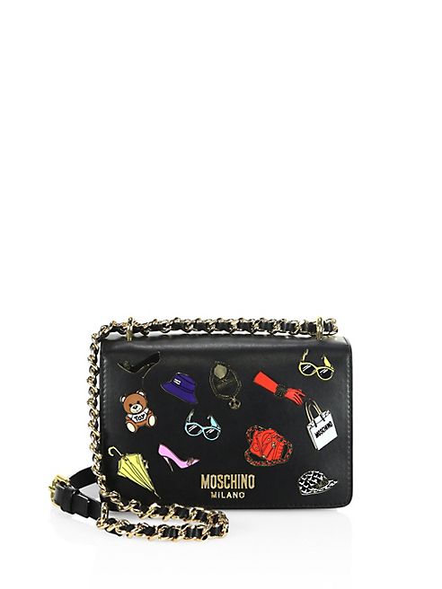 Moschino - Sticker Patchwork Leather Shoulder Bag