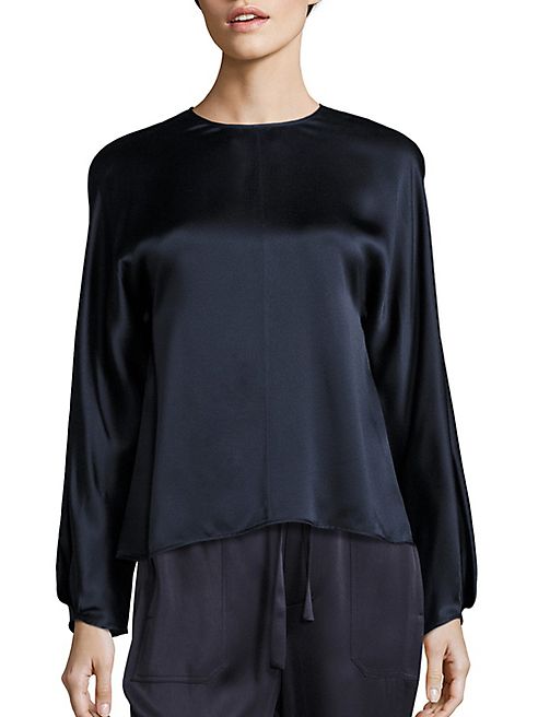 Vince - Slit Back Silk Blouse