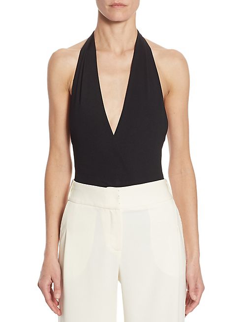 Halston Heritage - Bianca Rib-Knit Halter Bodysuit